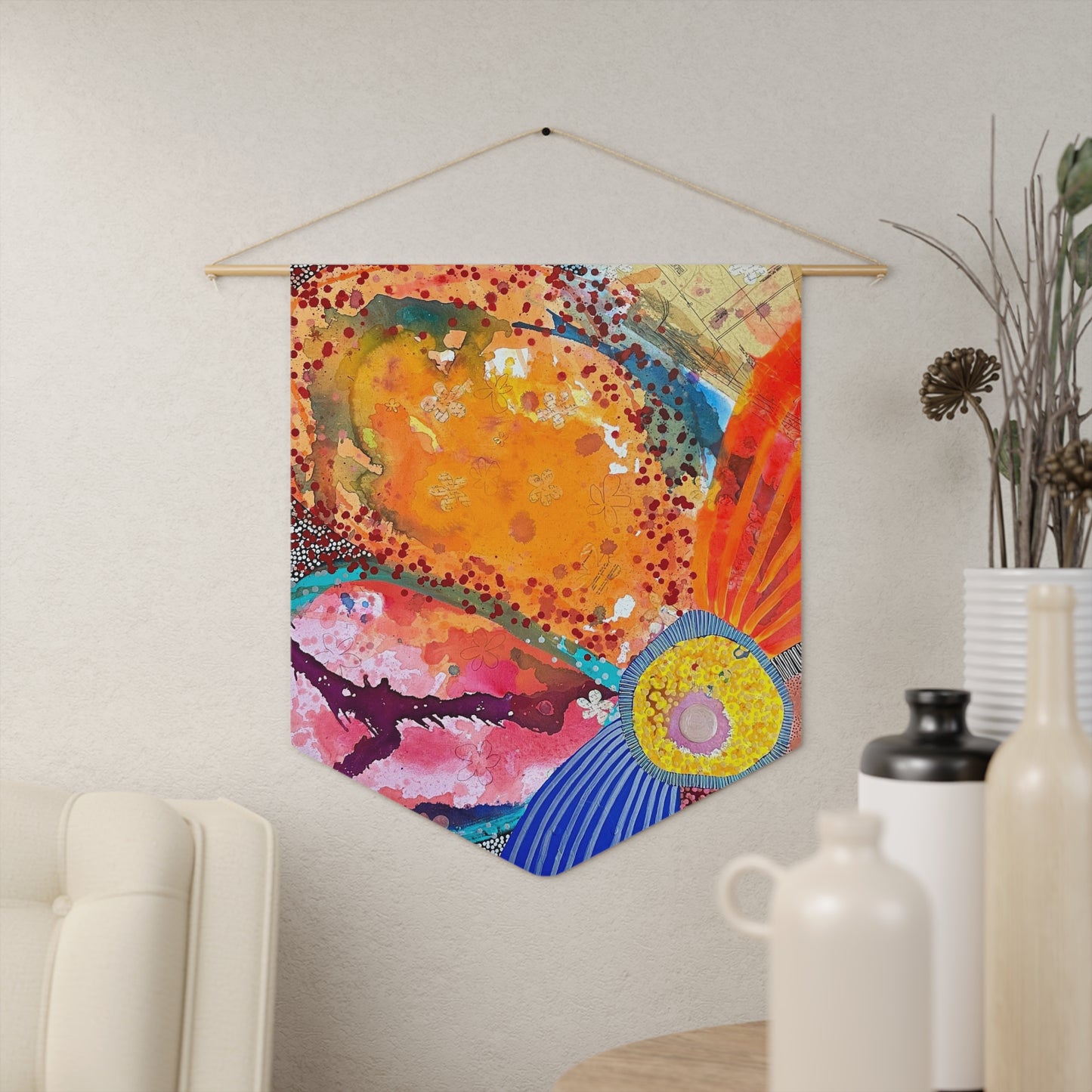 Floral Explosion Pennant by Jessica Wood Artist