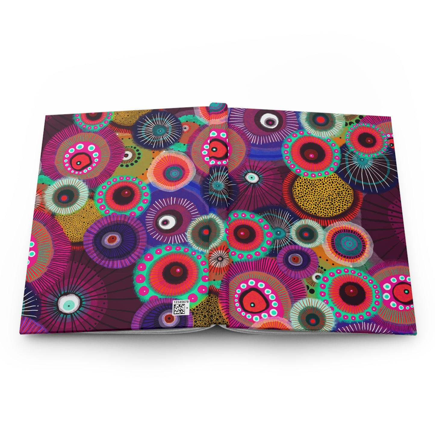 Modern Floral Hardcover Journal — Colorful Abstract Flower Art Notebook