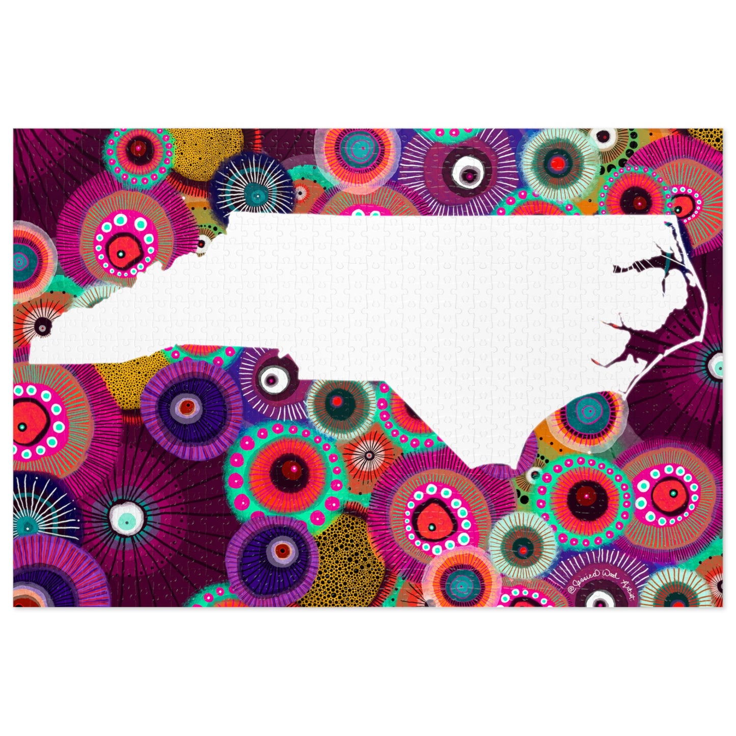 Jessica Wood Artist North Carolina Jigsaw Puzzle in a Tin Box