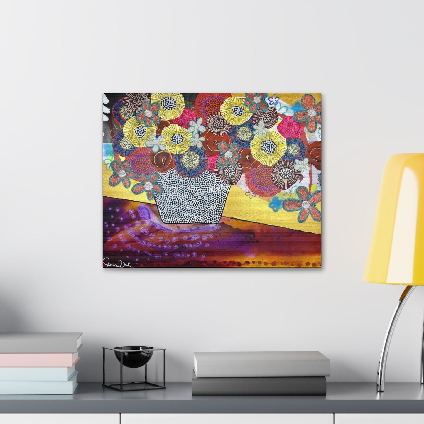 Canvas Print. Floral Still Life by Jessica Wood Artist. 20"x16"