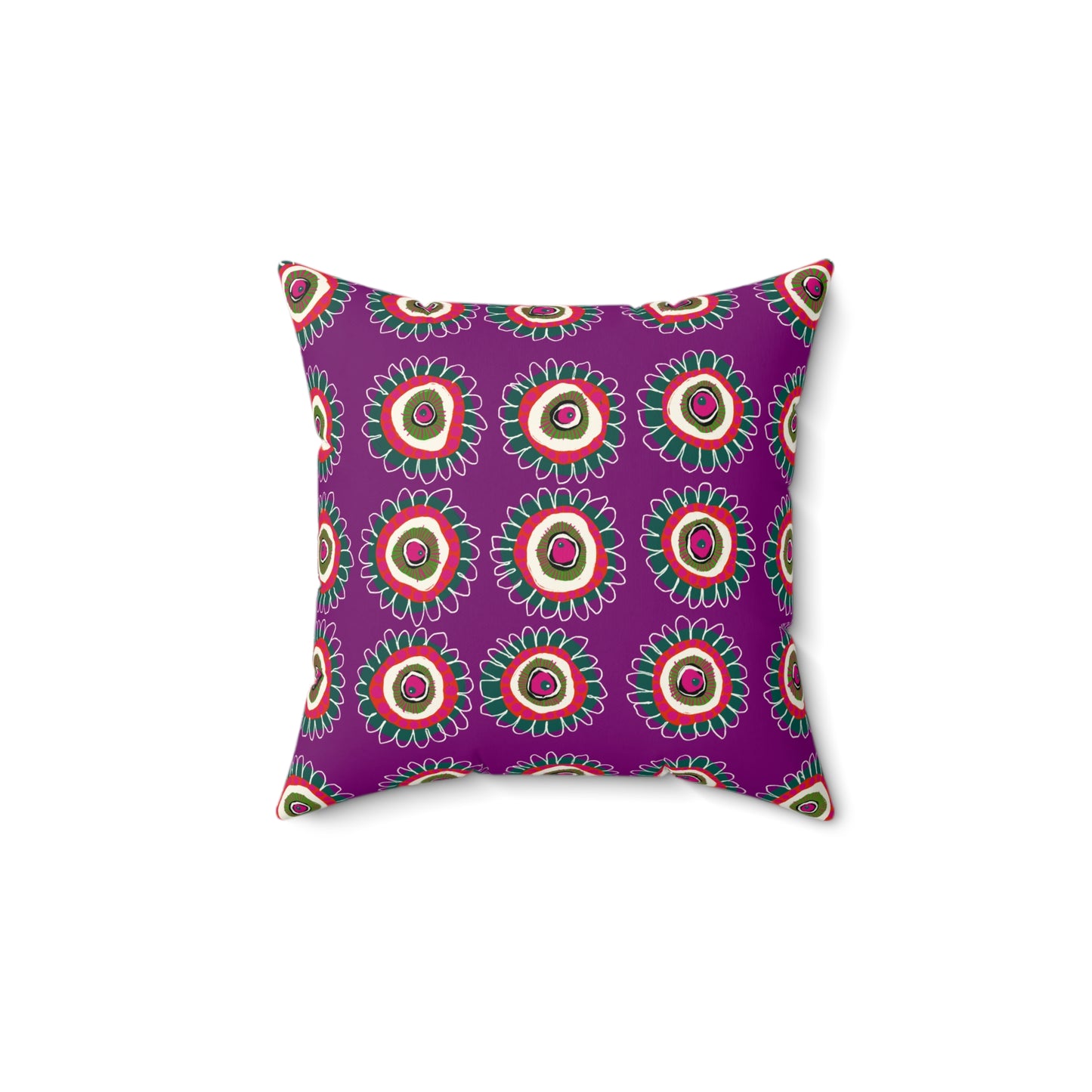 Jessica Wood Artist, Abstract Floral, Double Sided, Faux Suede Square Pillow