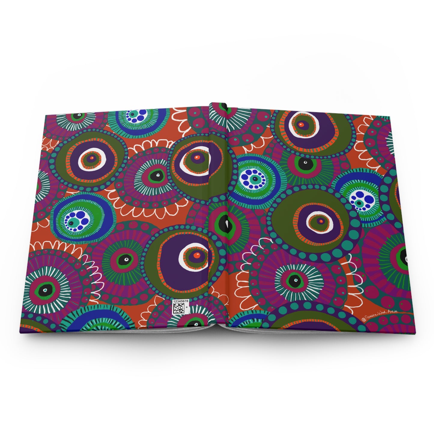 Modern Floral Hardcover Journal — Colorful Abstract Flower Art Notebook