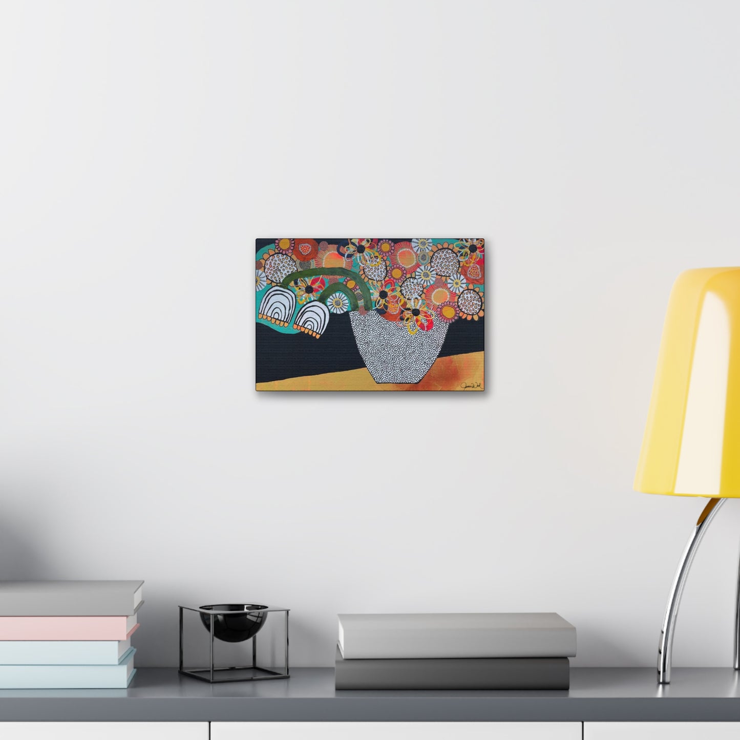 Canvas Print. Floral Still Life by Jessica Wood Artist. 12"x8"