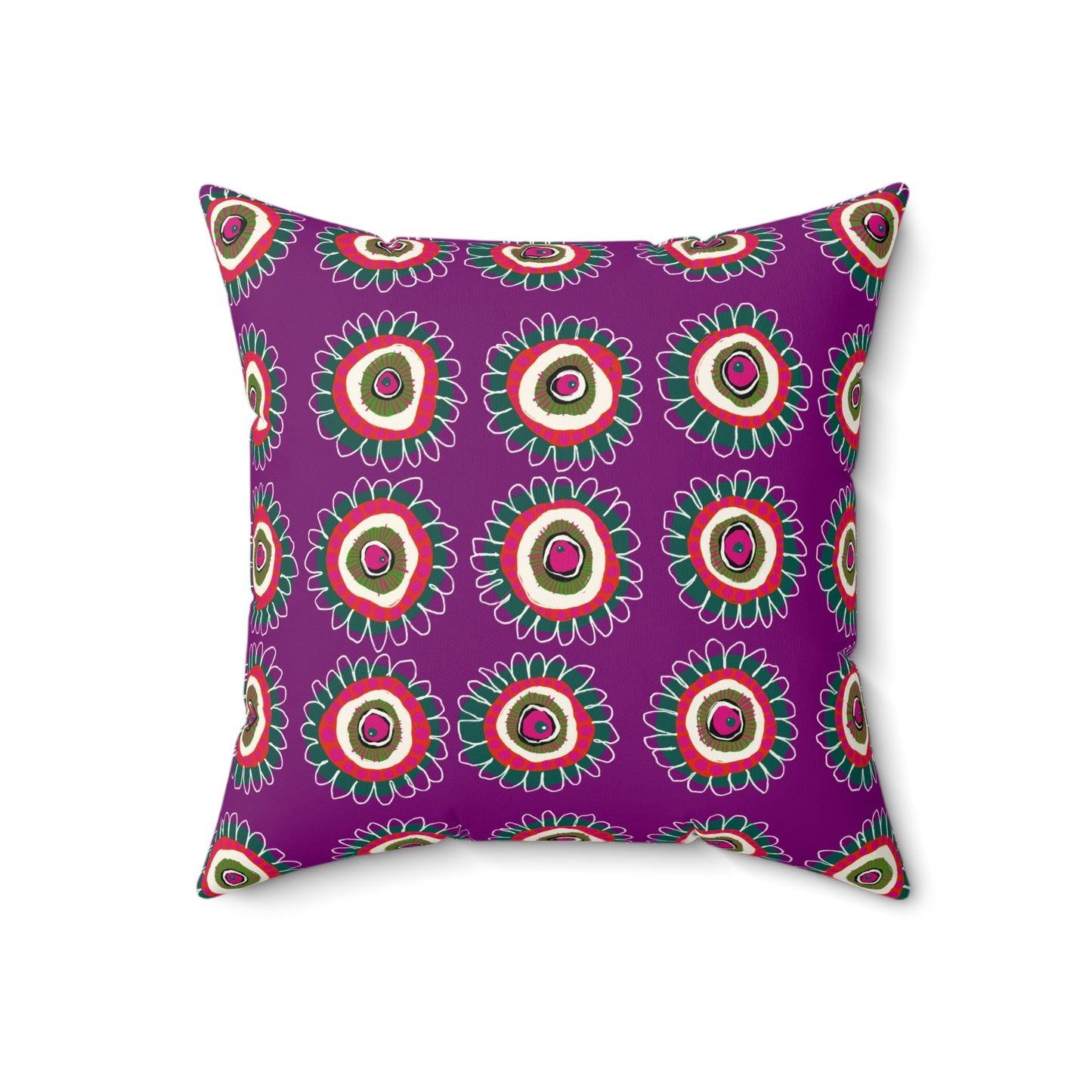 Jessica Wood Artist, Abstract Floral, Double Sided, Faux Suede Square Pillow