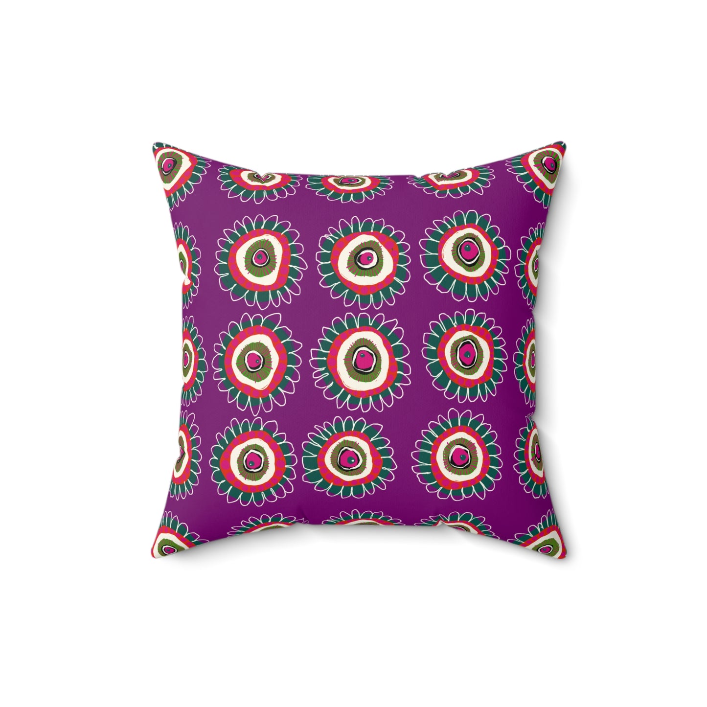 Jessica Wood Artist, Abstract Floral, Double Sided, Faux Suede Square Pillow