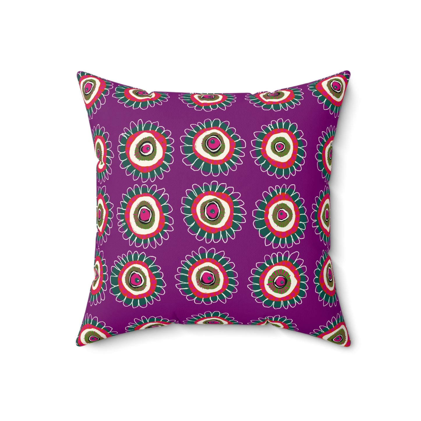 Jessica Wood Artist, Abstract Floral, Double Sided, Faux Suede Square Pillow