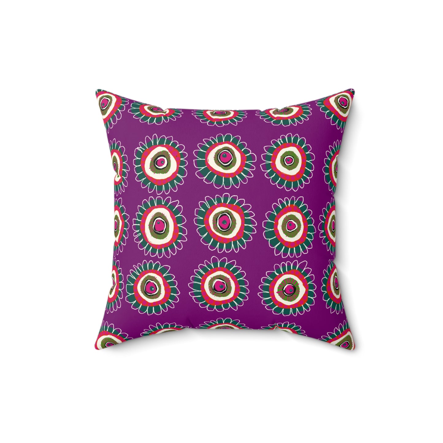 Jessica Wood Artist, Abstract Floral, Double Sided, Faux Suede Square Pillow