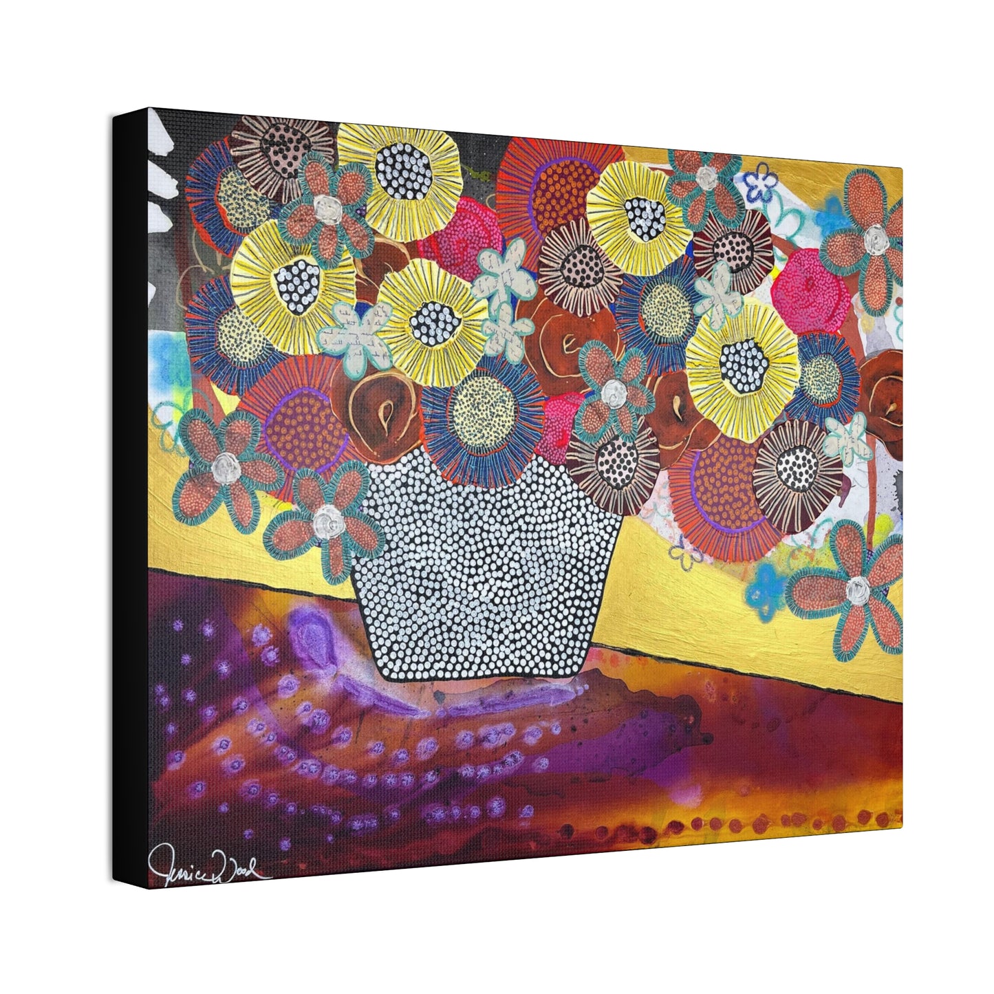 Canvas Print. Floral Still Life by Jessica Wood Artist. 20"x16"
