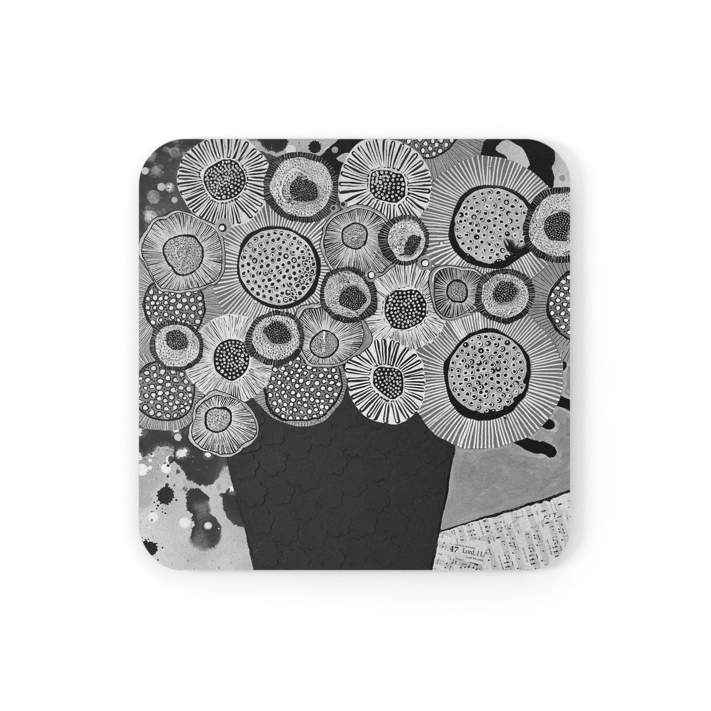 Jessica Wood Artist Cork Back Coaster, Square Art Coaster, Drink Coaster, Home Decor, Table Coaster, Gift Idea