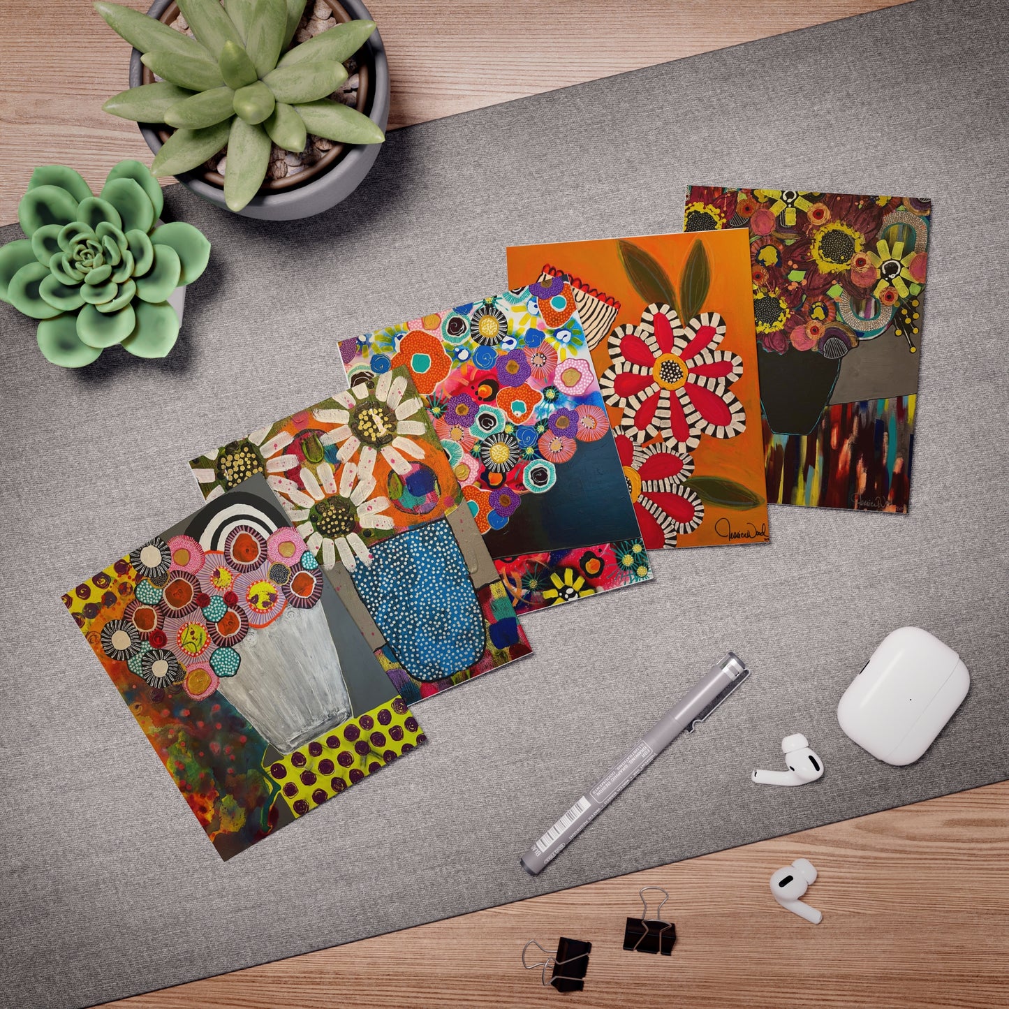 Jessica Wood Artist Greeting Cards Set (5-Pack)