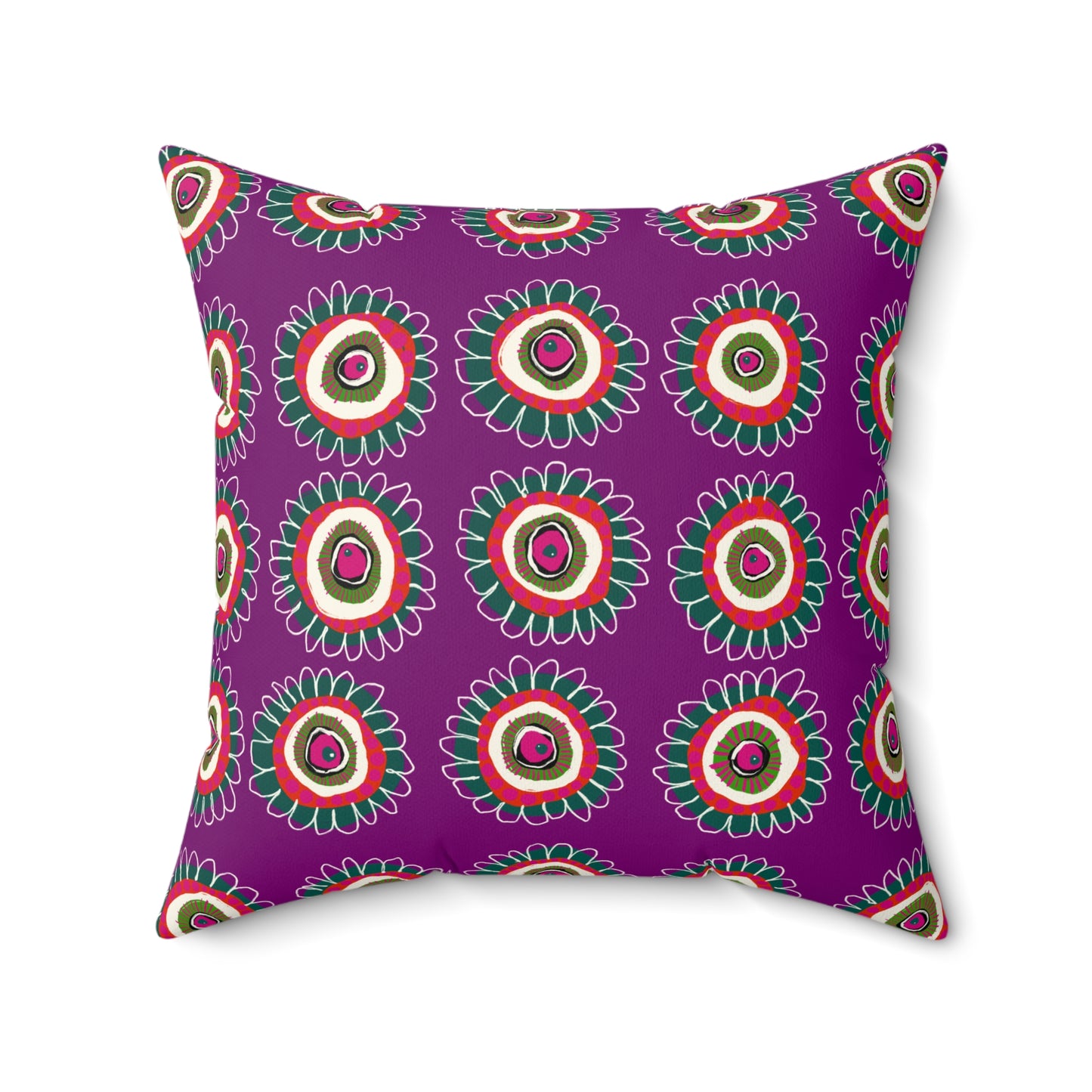 Jessica Wood Artist, Abstract Floral, Double Sided, Faux Suede Square Pillow