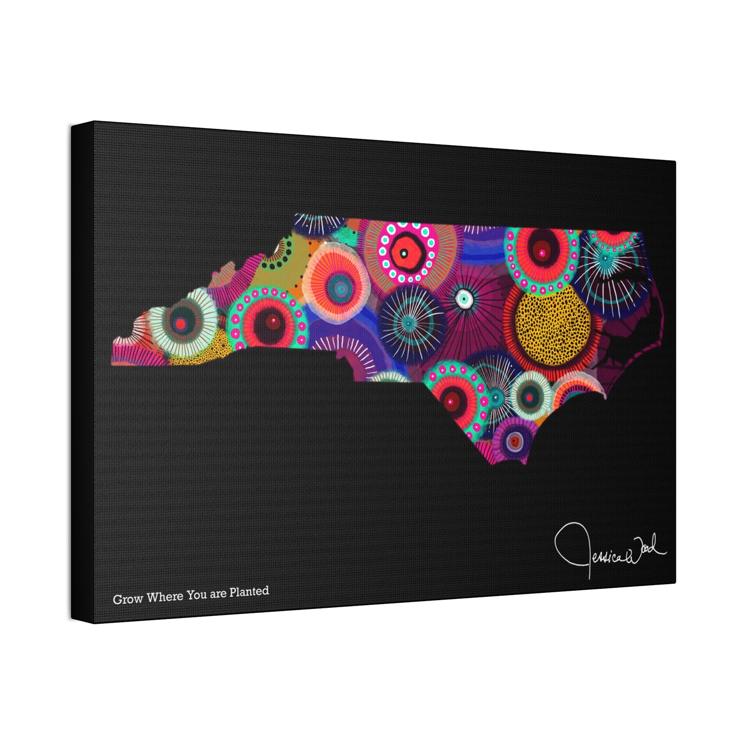 North Carolina Grow Where You are Planted Canvas Print by Jessica Wood Artist