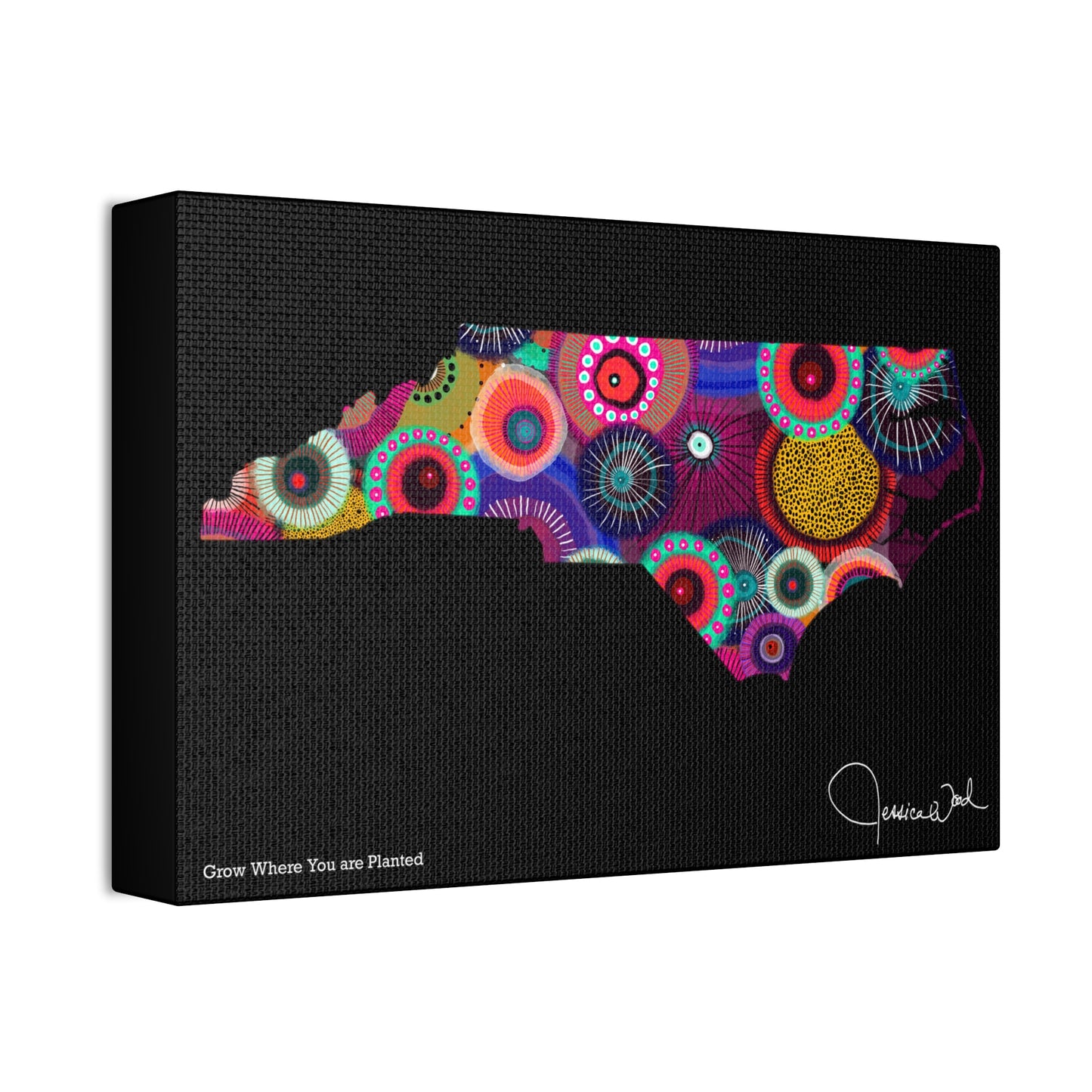 North Carolina Grow Where You are Planted Canvas Print by Jessica Wood Artist