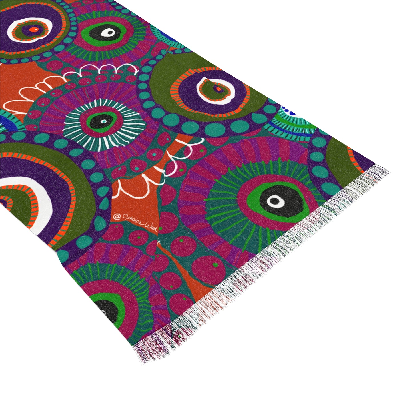 Jessica Wood Artist, Floral Lightweight Scarf Wrap