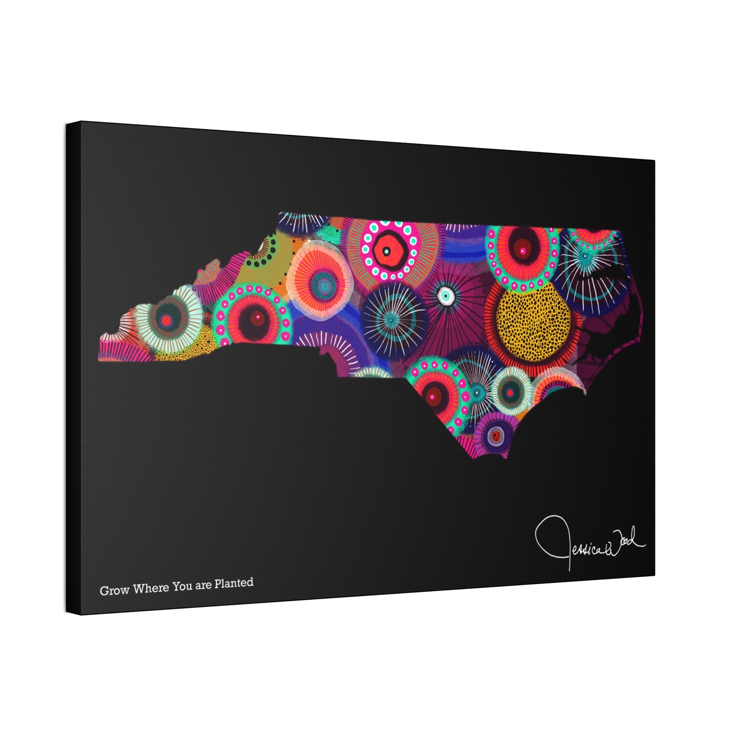 North Carolina Grow Where You are Planted Canvas Print by Jessica Wood Artist