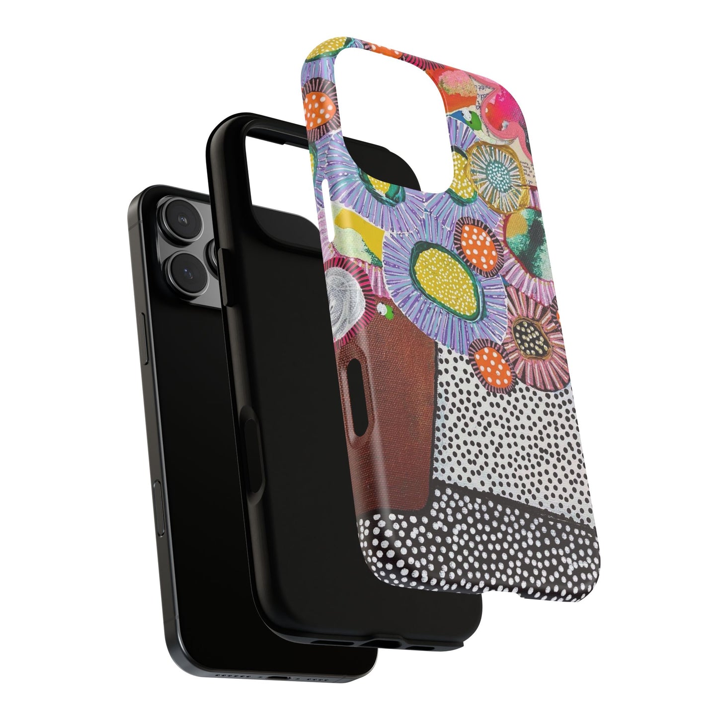 Protective Phone Case — Modern Floral Abstract Design