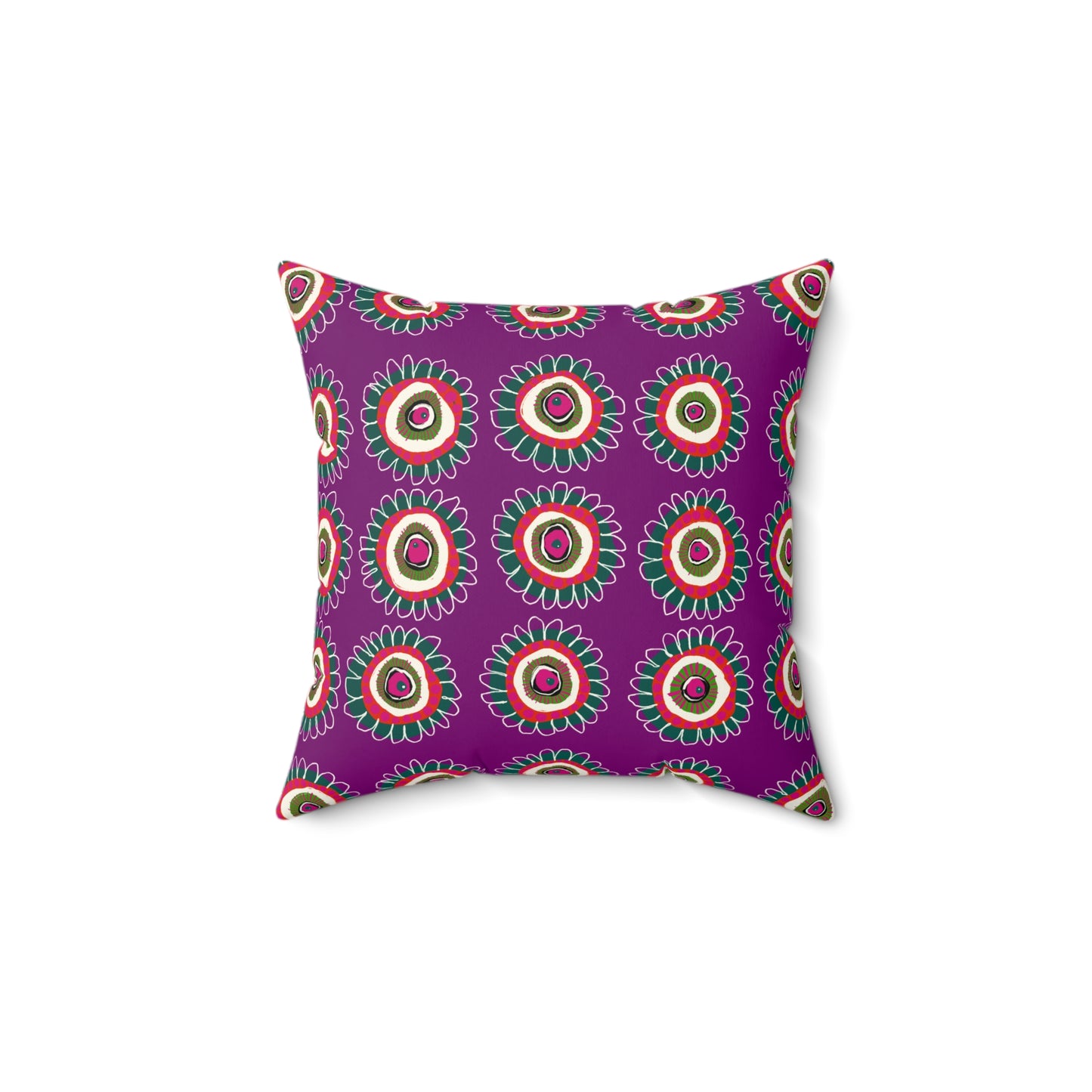 Jessica Wood Artist, Abstract Floral, Double Sided, Faux Suede Square Pillow
