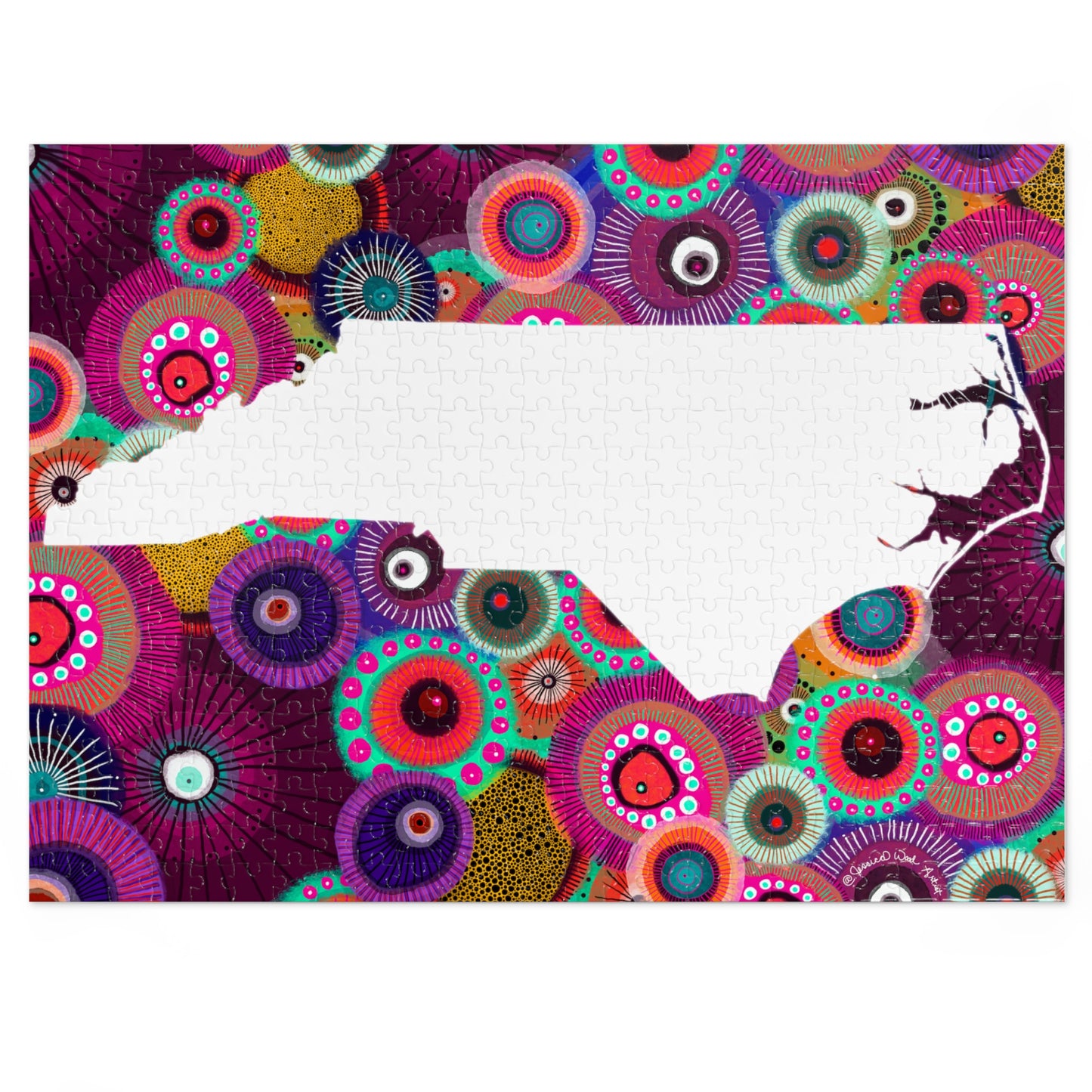 Jessica Wood Artist North Carolina Jigsaw Puzzle in a Tin Box