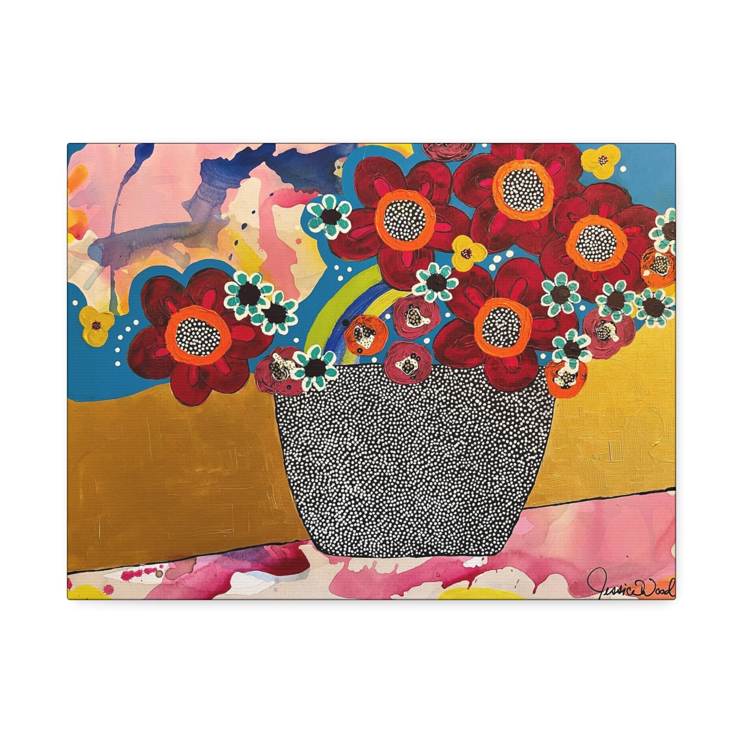 Canvas Print. Floral Still Life by Jessica Wood Artist. 16"x12"