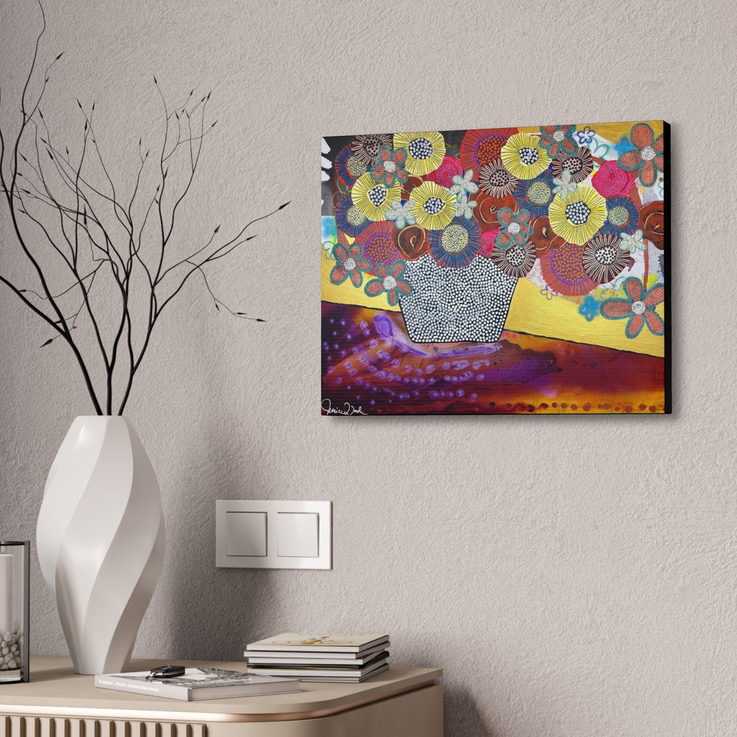 Canvas Print. Floral Still Life by Jessica Wood Artist. 20"x16"
