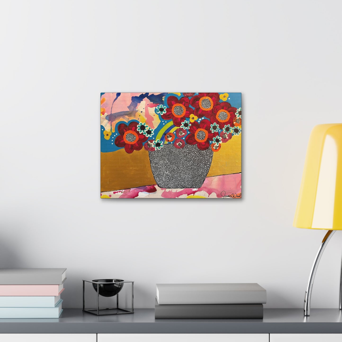 Canvas Print. Floral Still Life by Jessica Wood Artist. 16"x12"