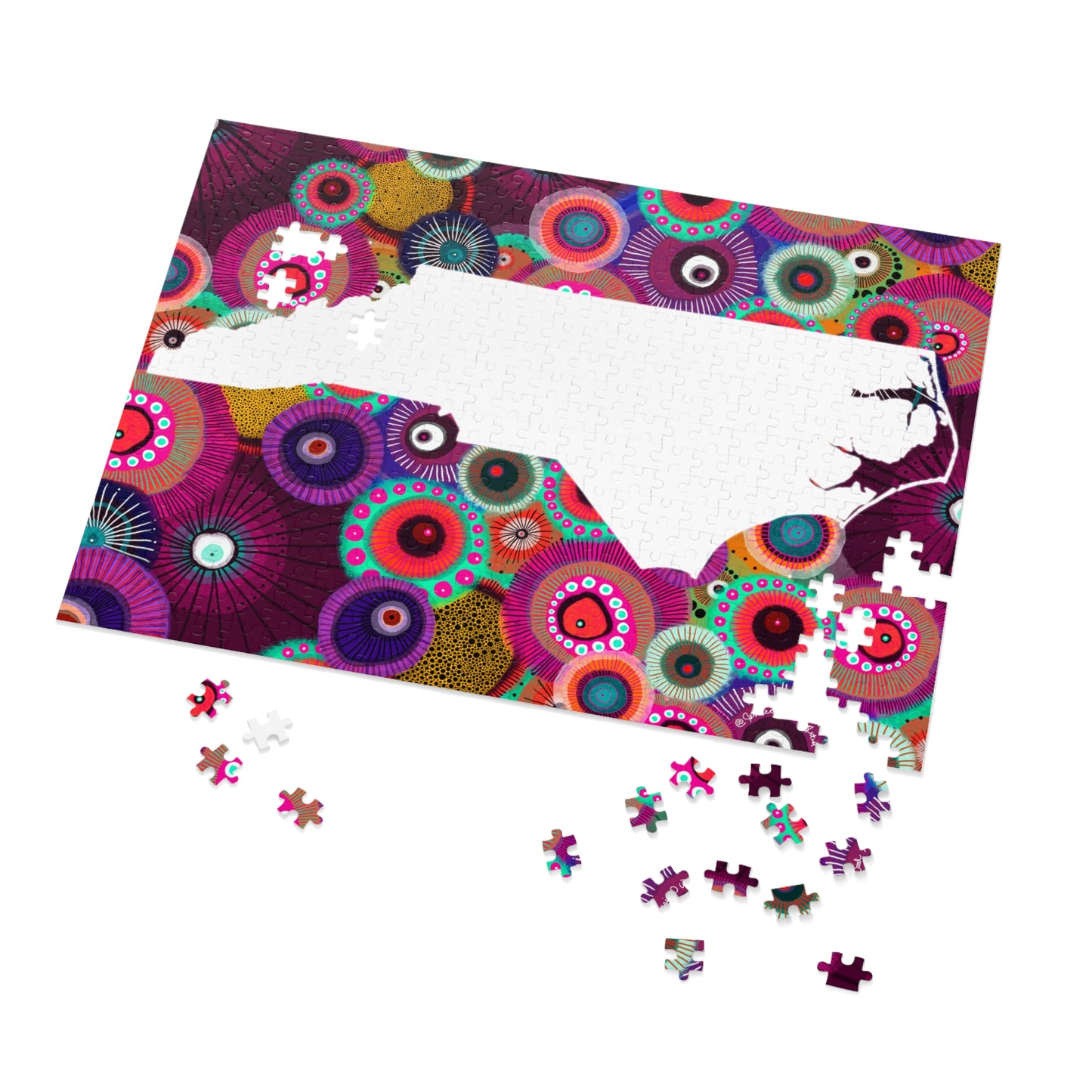 Jessica Wood Artist North Carolina Jigsaw Puzzle in a Tin Box