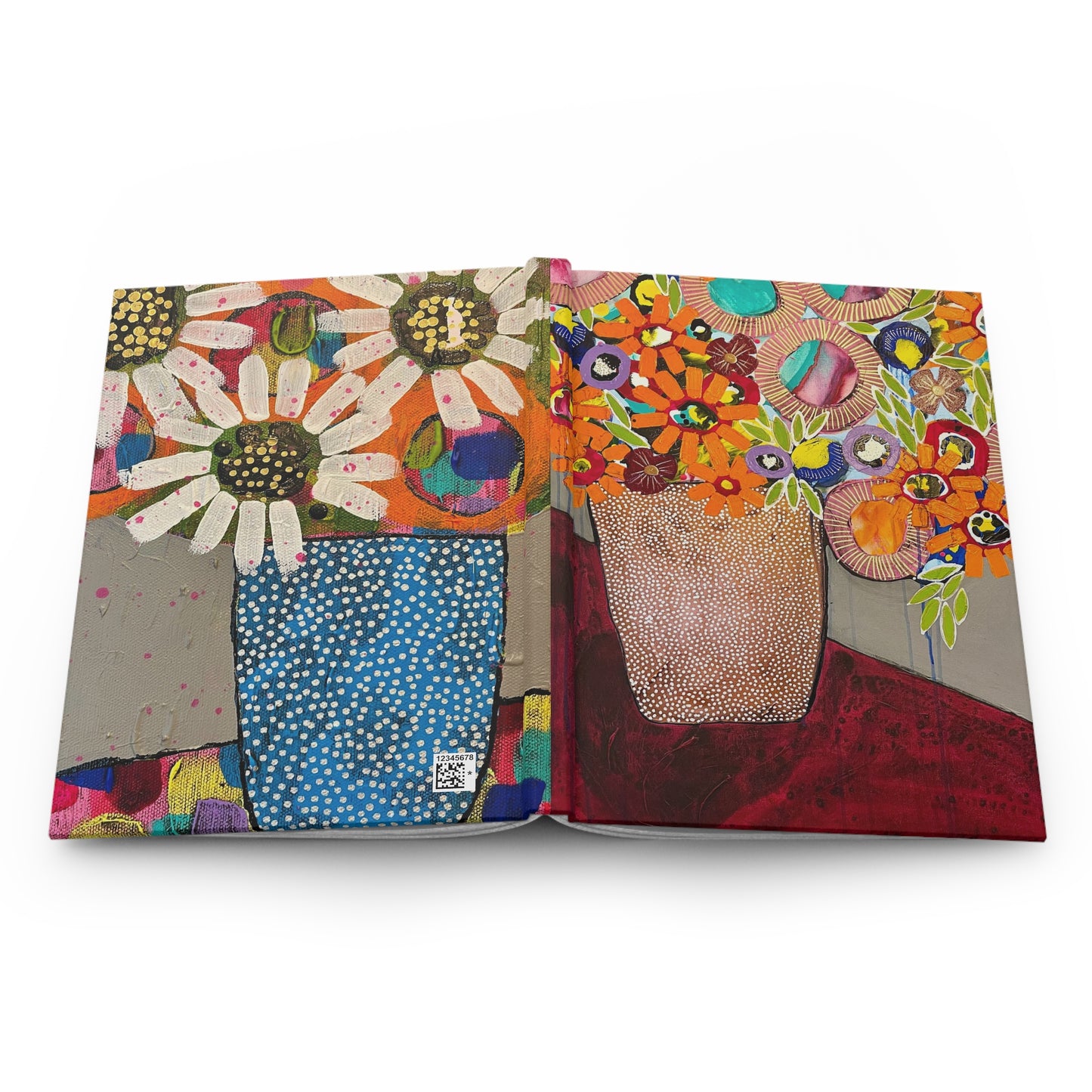 Modern Floral Hardcover Journal — Colorful Abstract Flower Art Notebook