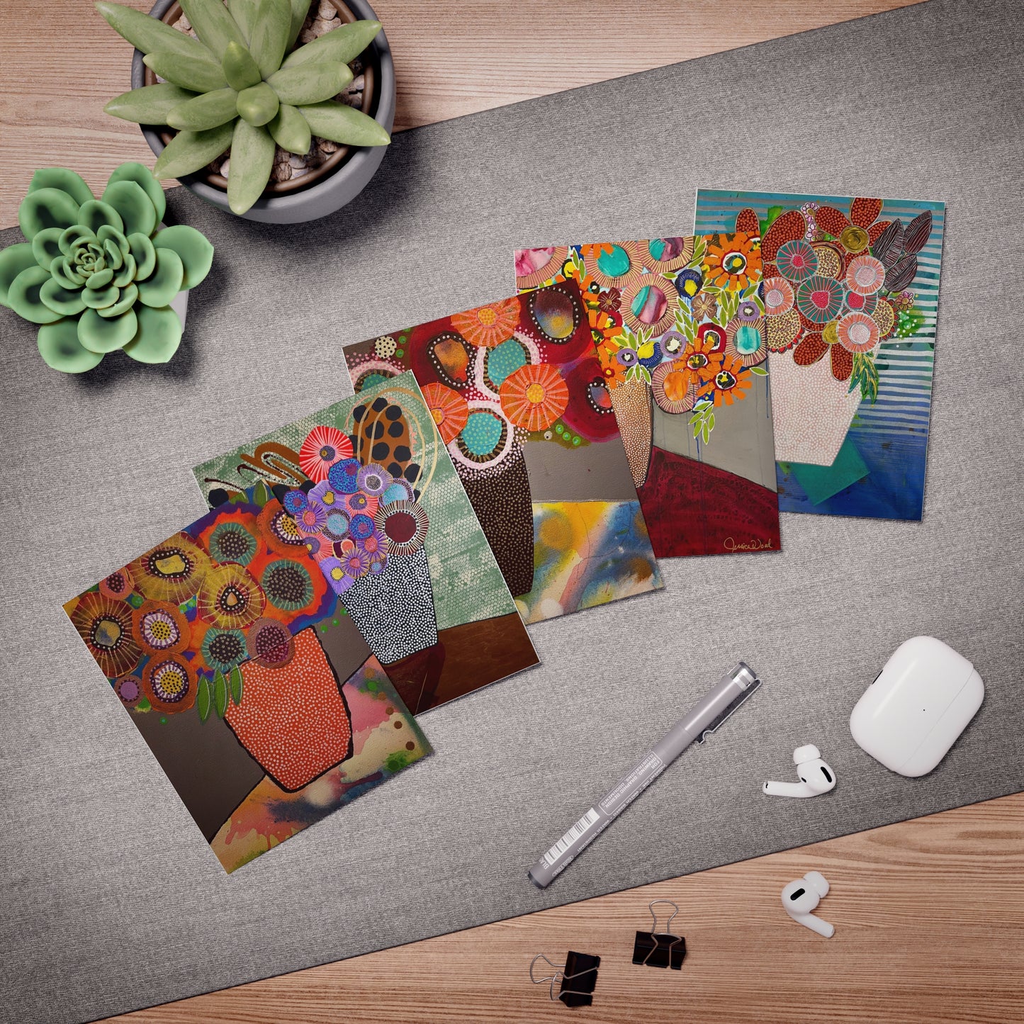 Jessica Wood Artist Greeting Cards Set (5-Pack)