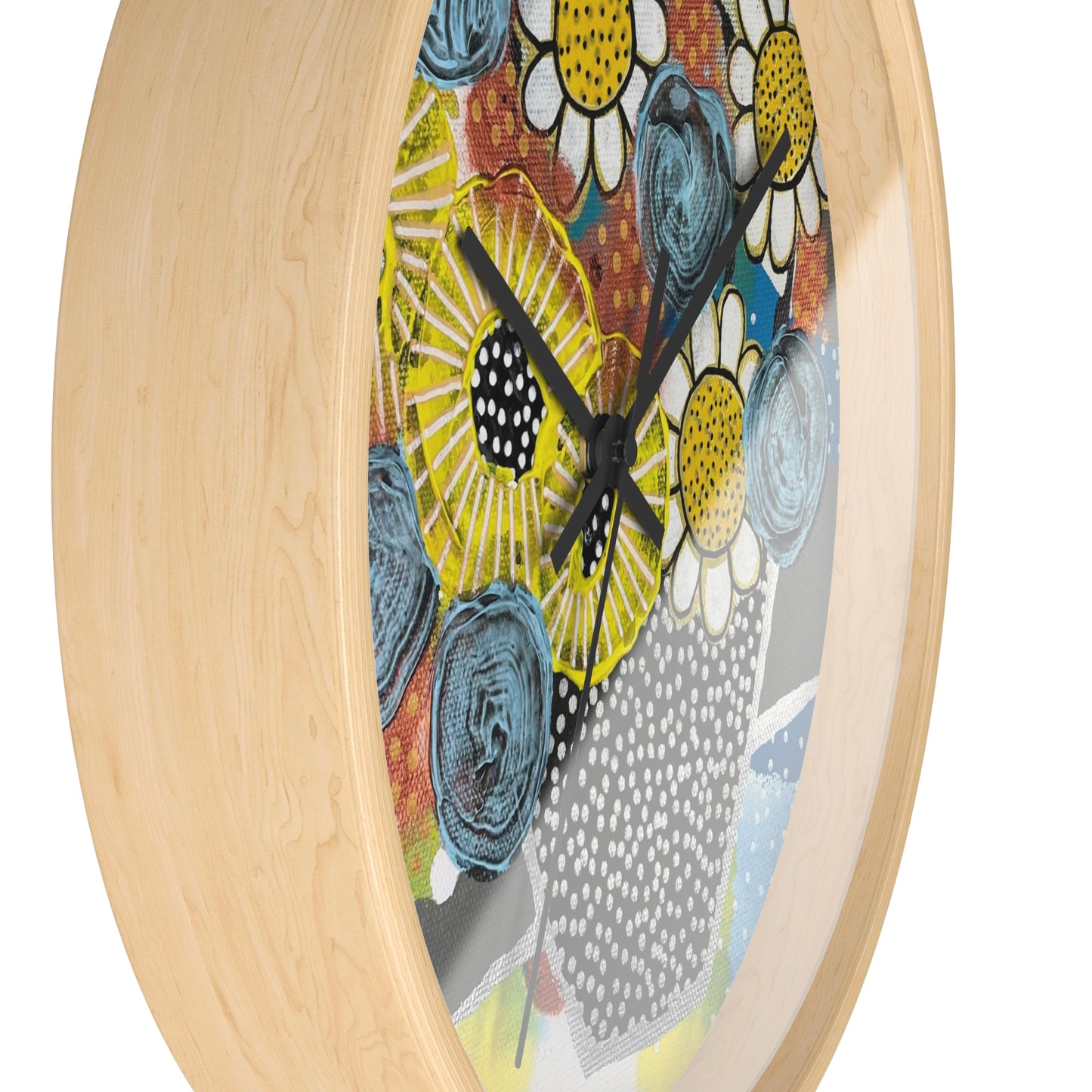 Jessica Wood Artist Floral Art Wall Clock