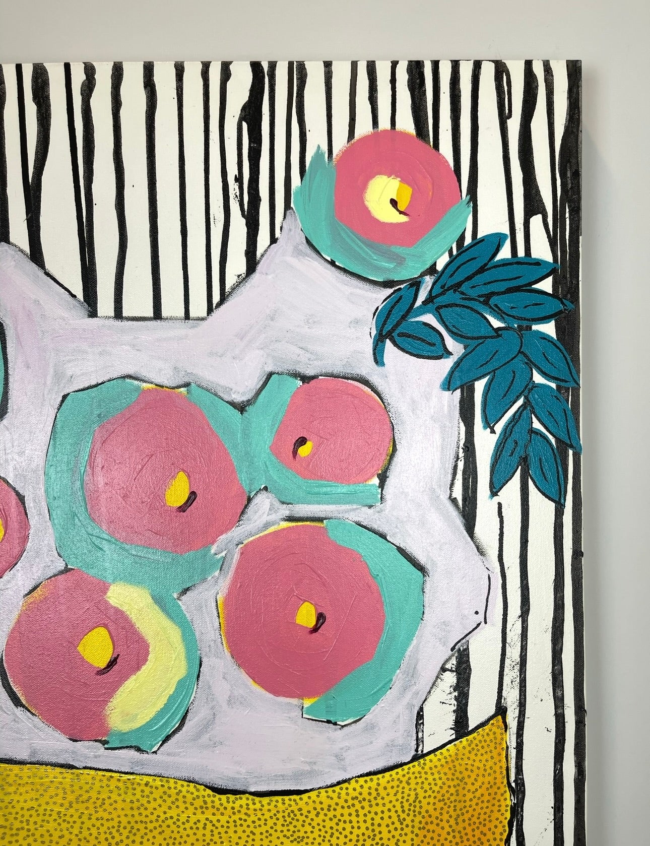 Floral Still Life 30"x40" Original Mixed Media Painting on Canvas