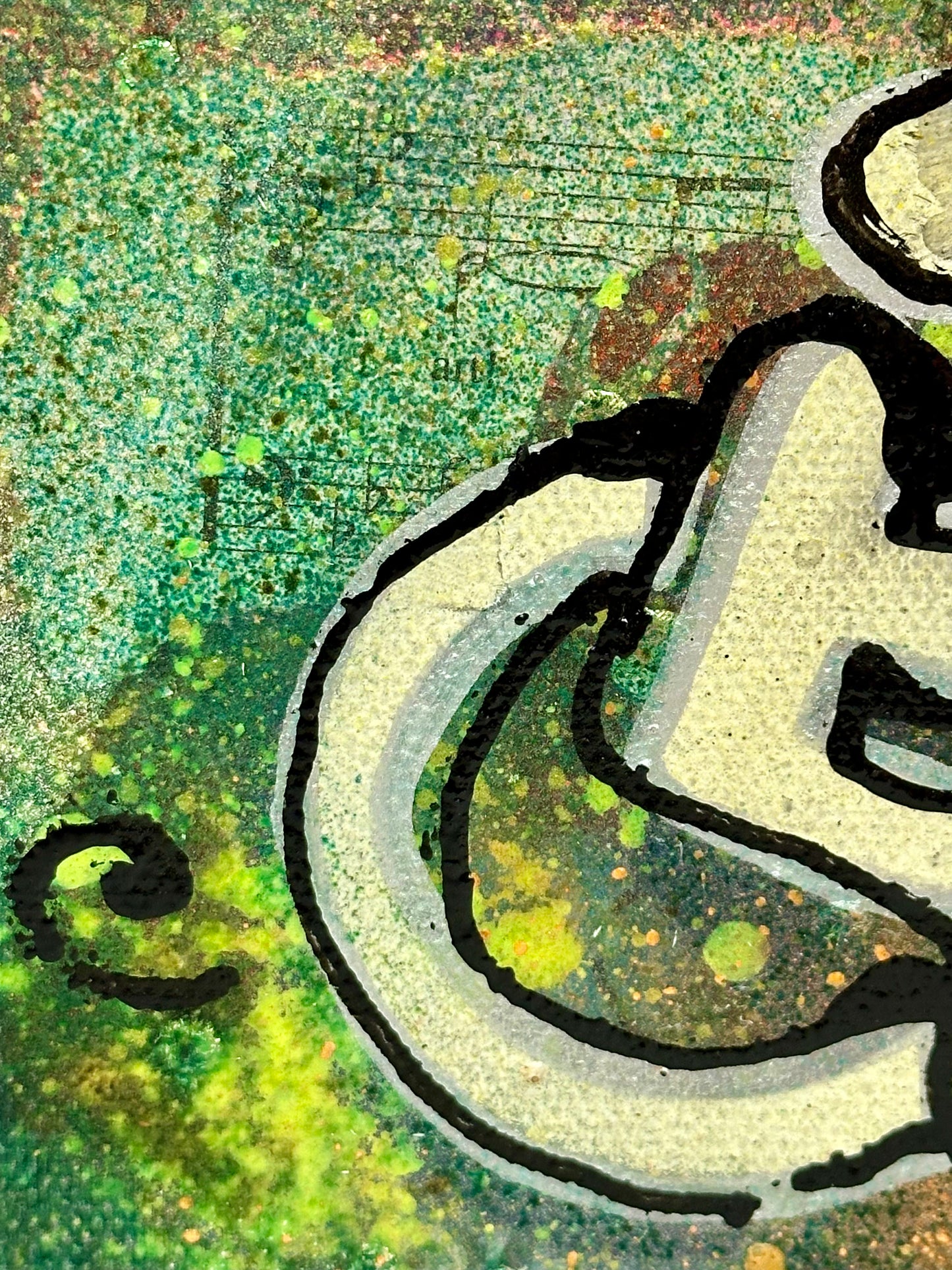 We'll All Roll On - 4"x4" Original Mixed Media Artwork on Canvas