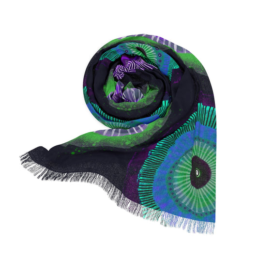 Modern Floral Lightweight Scarf Wrap