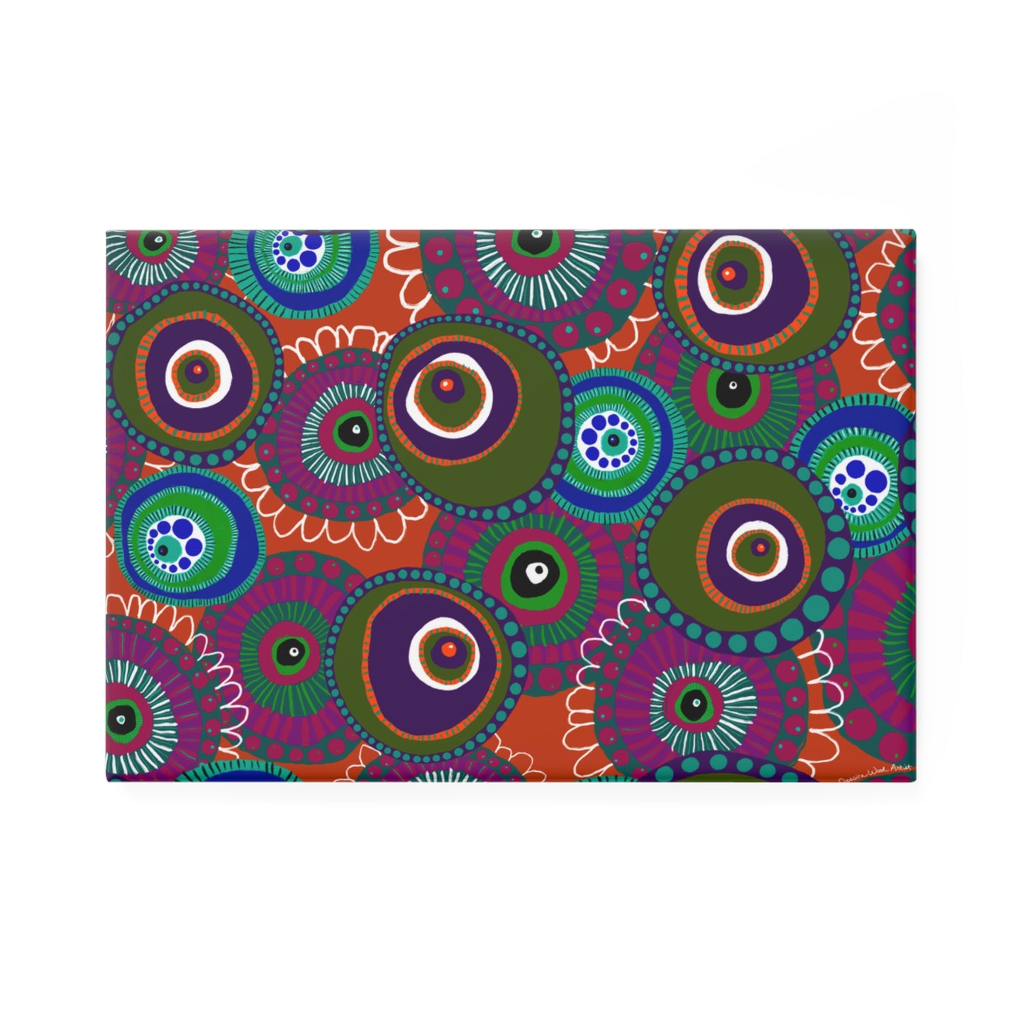 Floral Rectangular Refrigerator Magnet