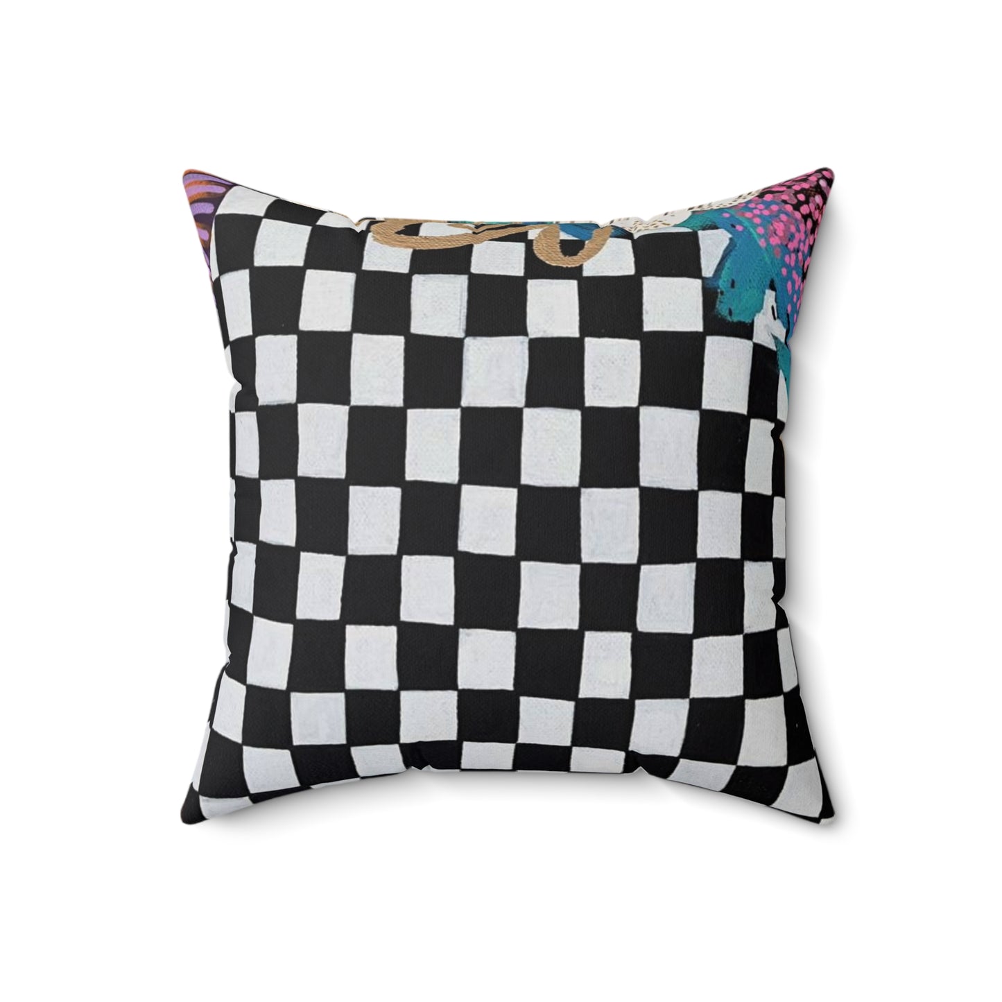 Jessica Wood Artist, Abstract Floral, Double Sided, Faux Suede Square Pillow