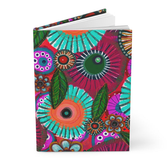 Modern Floral Hardcover Journal — Colorful Abstract Flower Art Notebook