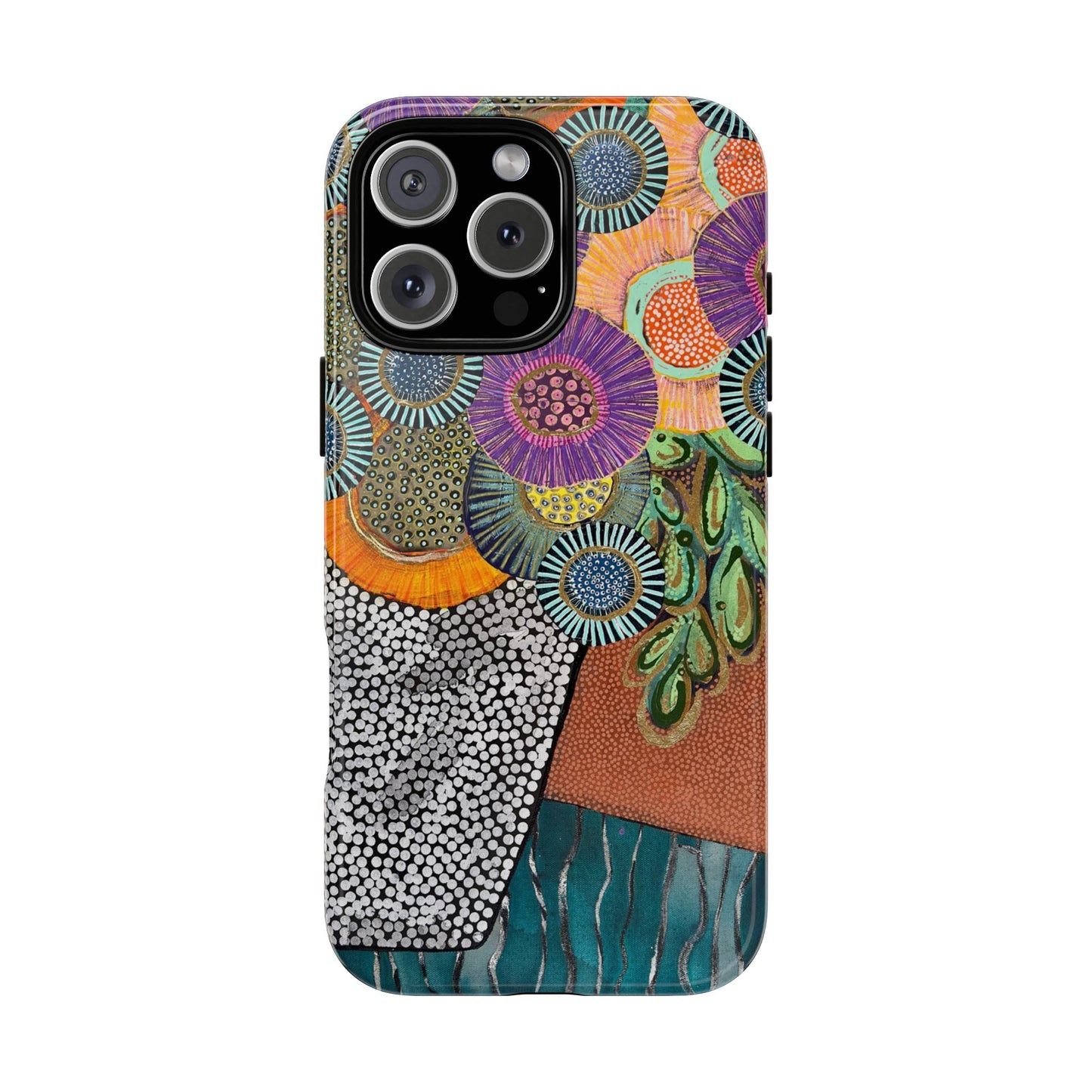 Protective Phone Case — Modern Floral Abstract Design