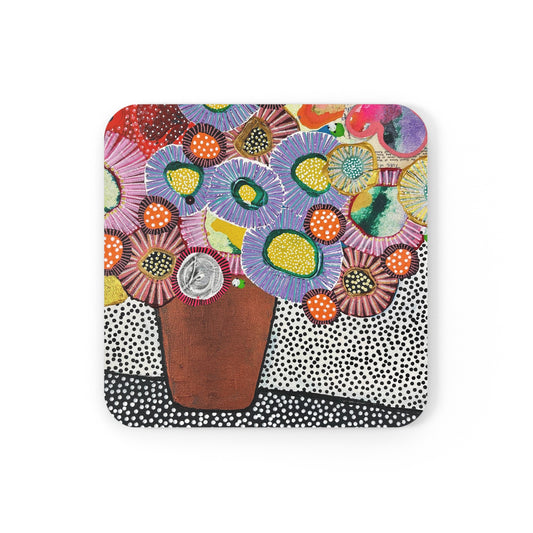 Jessica Wood Artist Cork Back Coaster, Square Art Coaster, Drink Coaster, Home Decor, Table Coaster, Gift Idea