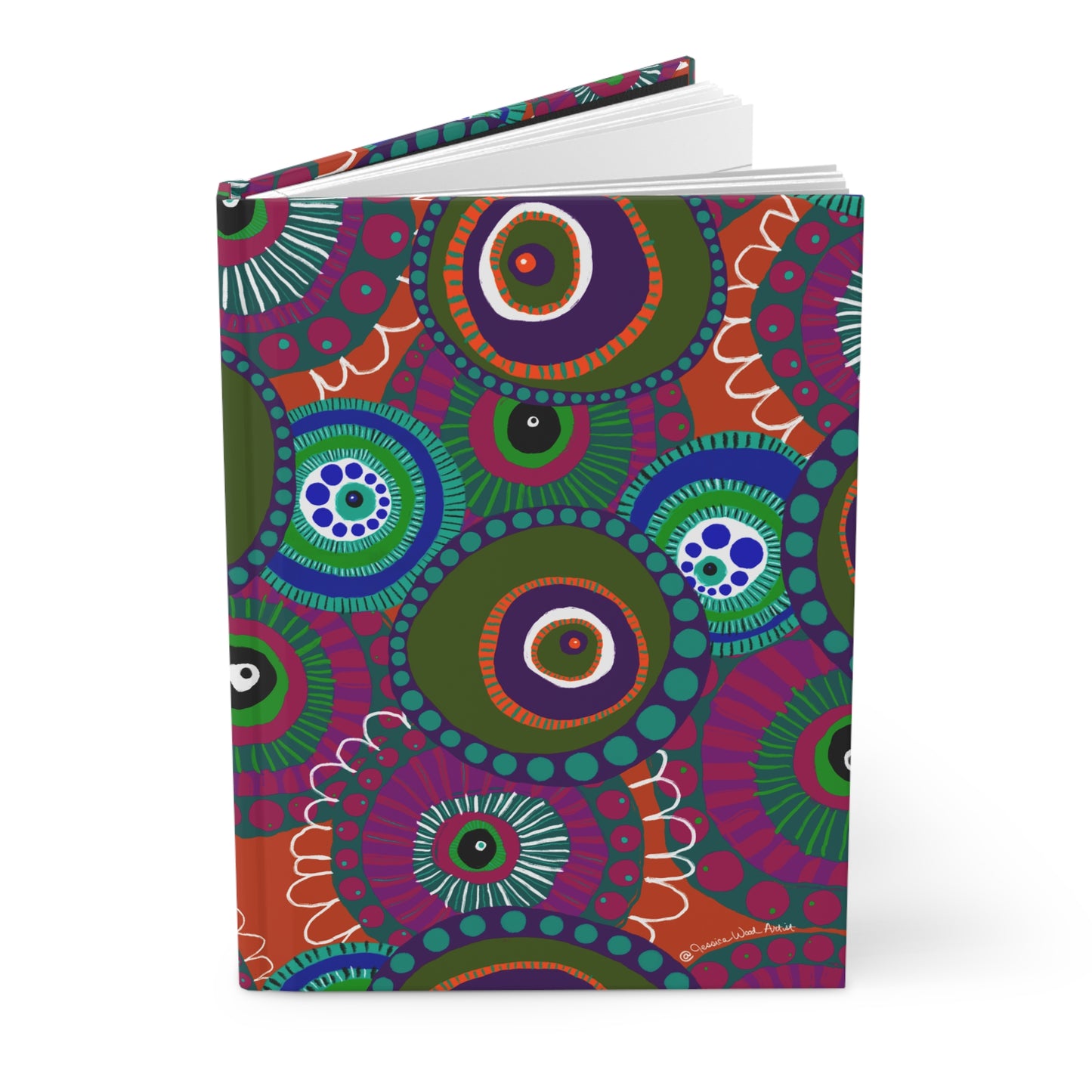 Modern Floral Hardcover Journal — Colorful Abstract Flower Art Notebook
