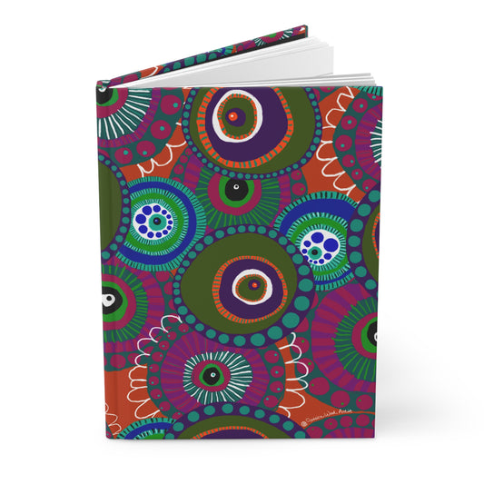 Modern Floral Hardcover Journal — Colorful Abstract Flower Art Notebook