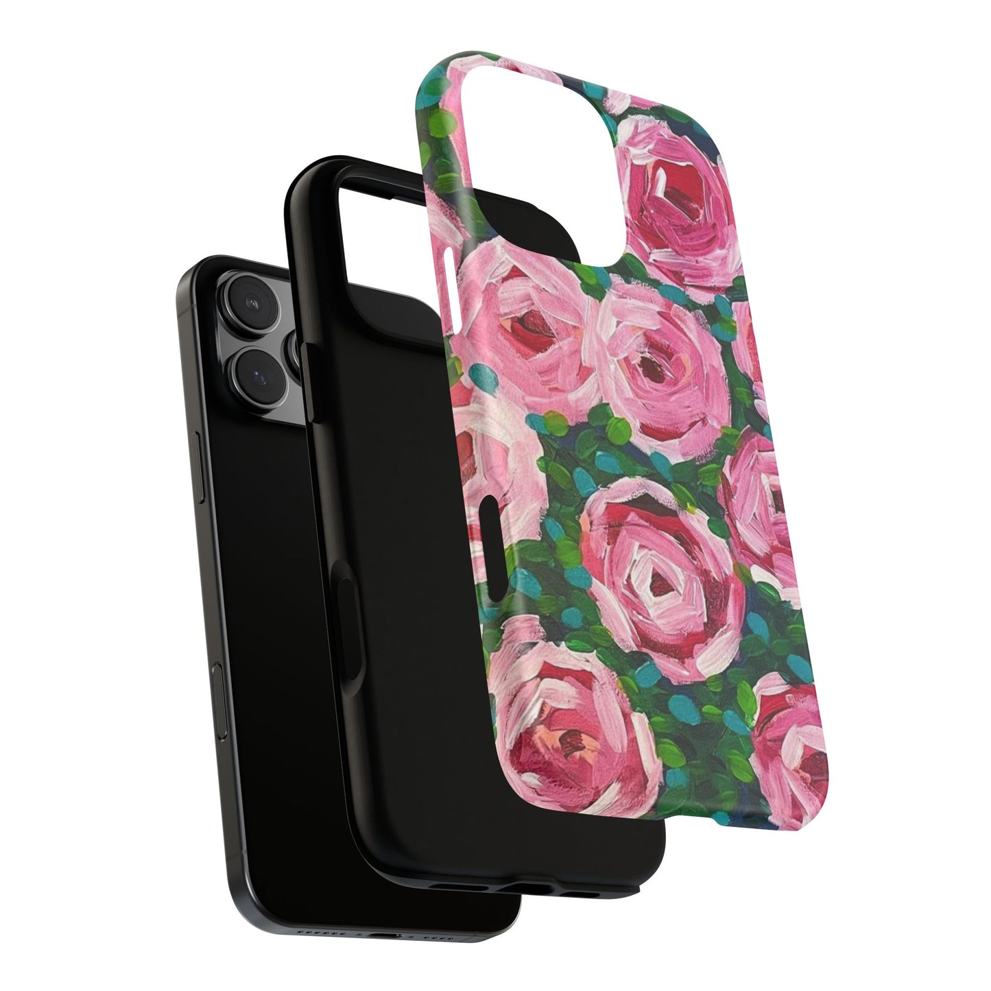 Protective Phone Case — Modern Rose Garden Abstract Design