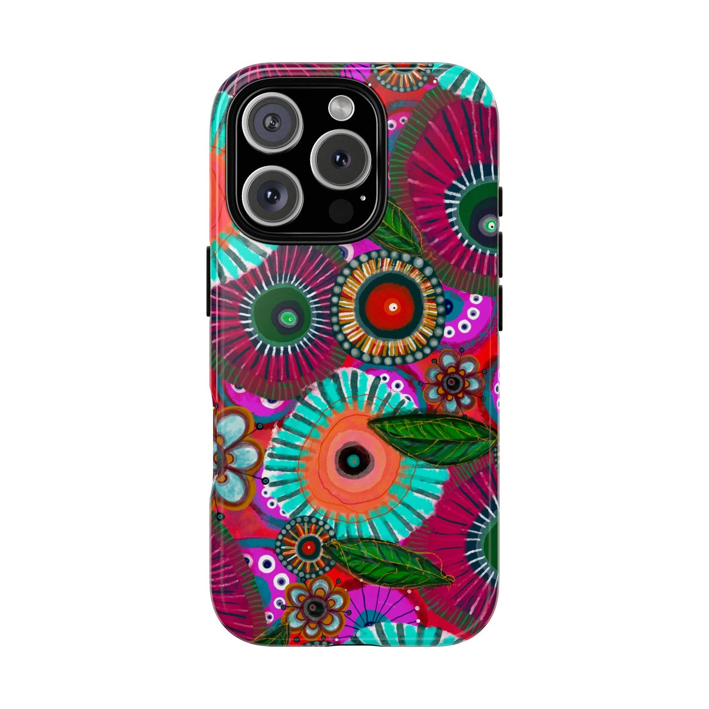 Protective Phone Case — Modern Floral Abstract Design