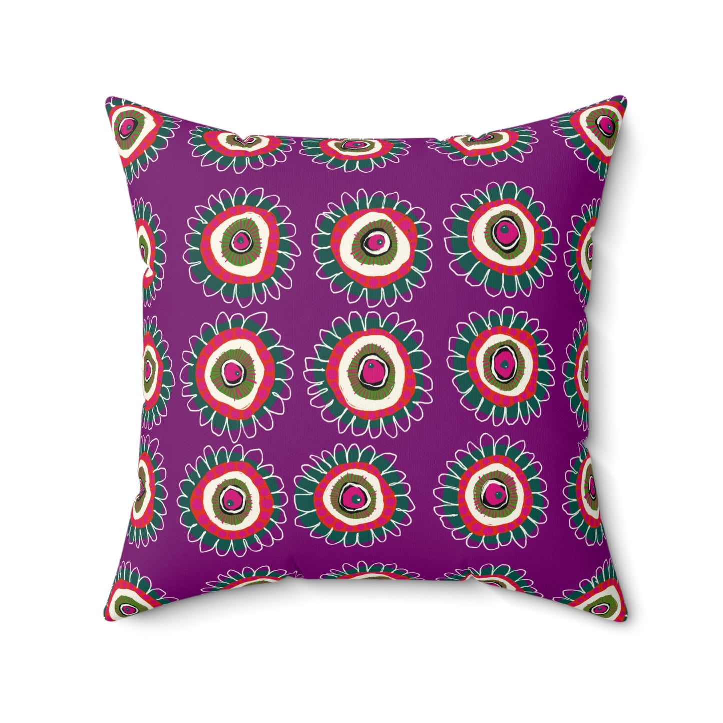 Jessica Wood Artist, Abstract Floral, Double Sided, Faux Suede Square Pillow