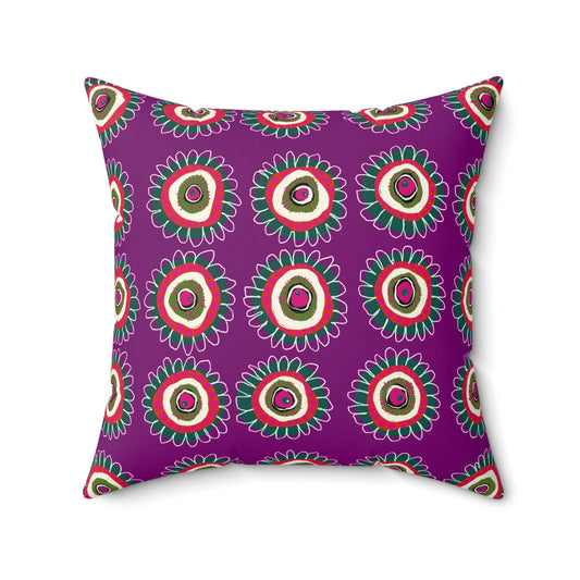 Jessica Wood Artist, Abstract Floral, Double Sided, Faux Suede Square Pillow