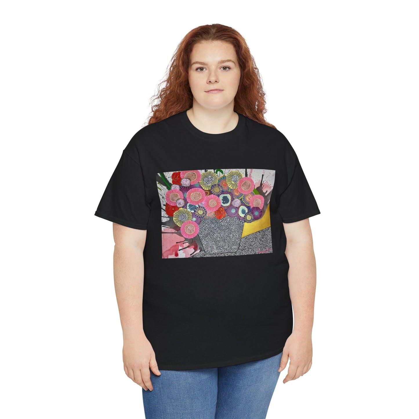 Floral Still Life Tee by Jessica Wood Artist - Unisex Heavy Cotton T-Shirt