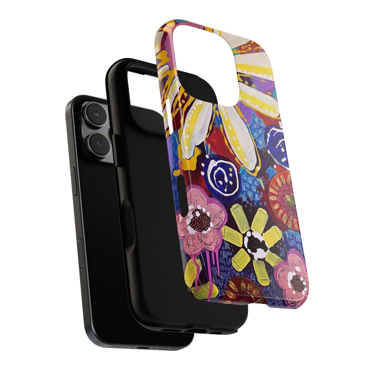 Protective Phone Case — Modern Floral Abstract Design
