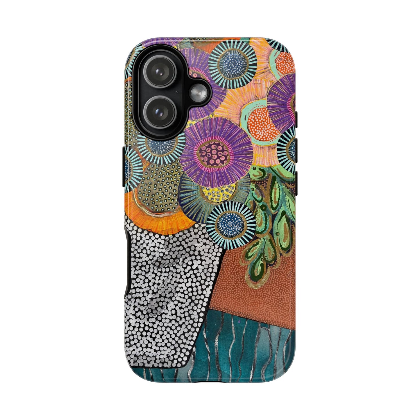 Protective Phone Case — Modern Floral Abstract Design
