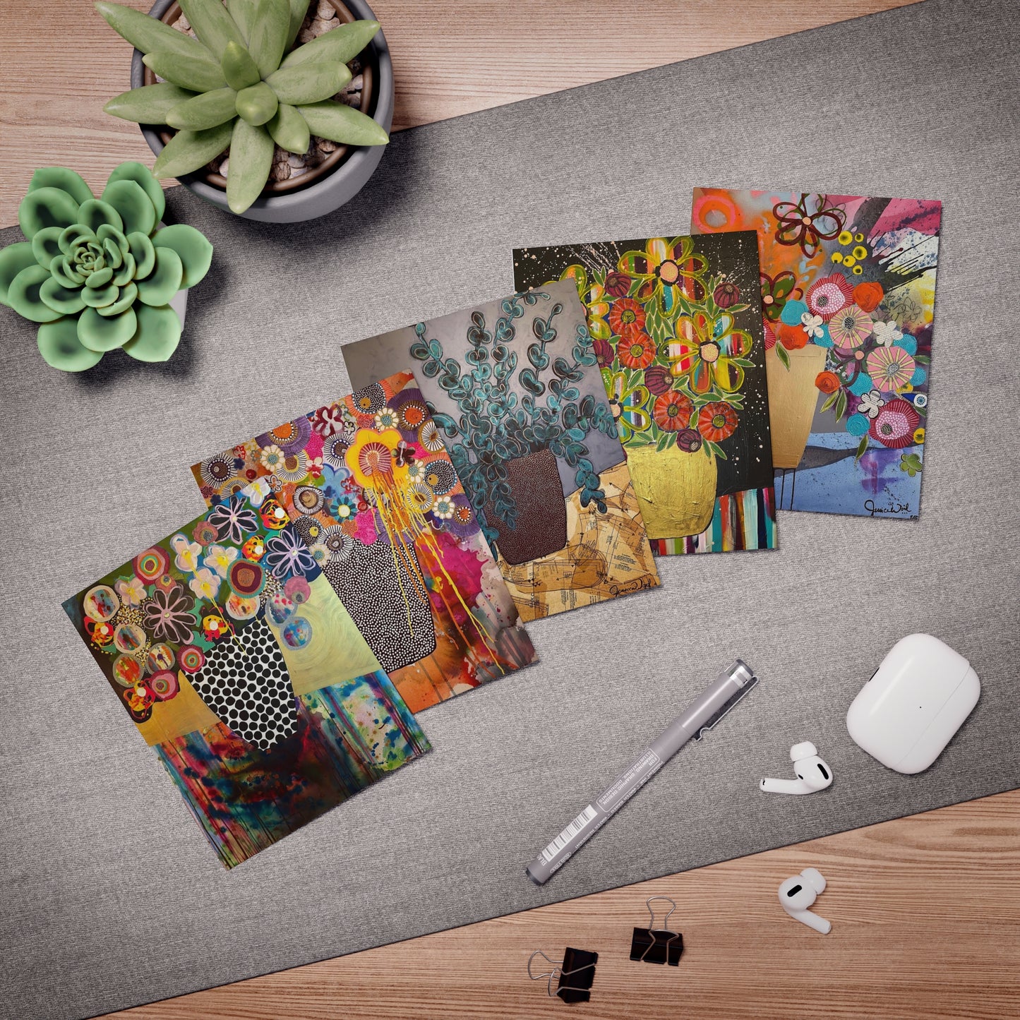 Jessica Wood Artist Greeting Cards Set (5-Pack)