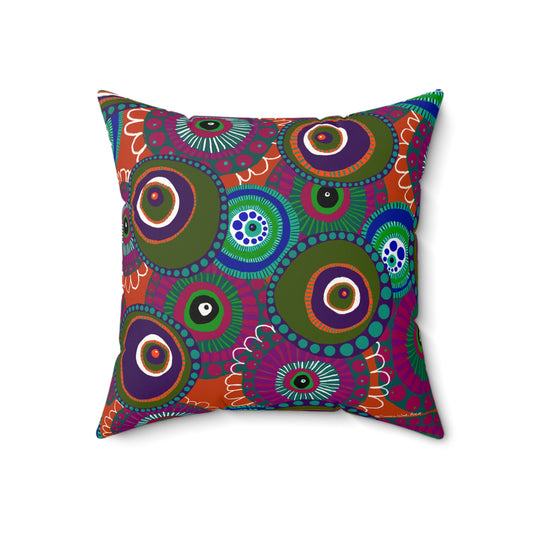 Jessica Wood Artist, Abstract Floral, Double Sided, Faux Suede Square Pillow