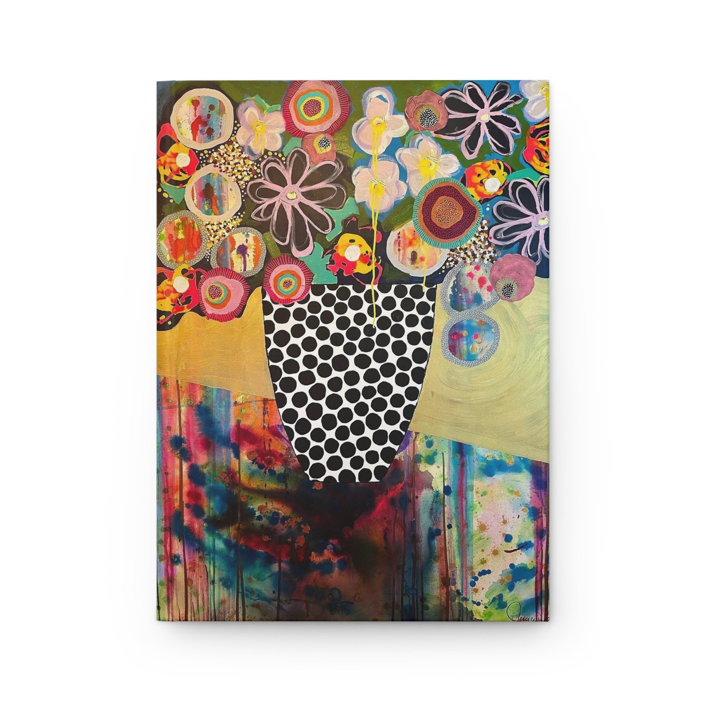 Floral Still Life Hardcover Journal — Colorful Abstract Flower Art Notebook