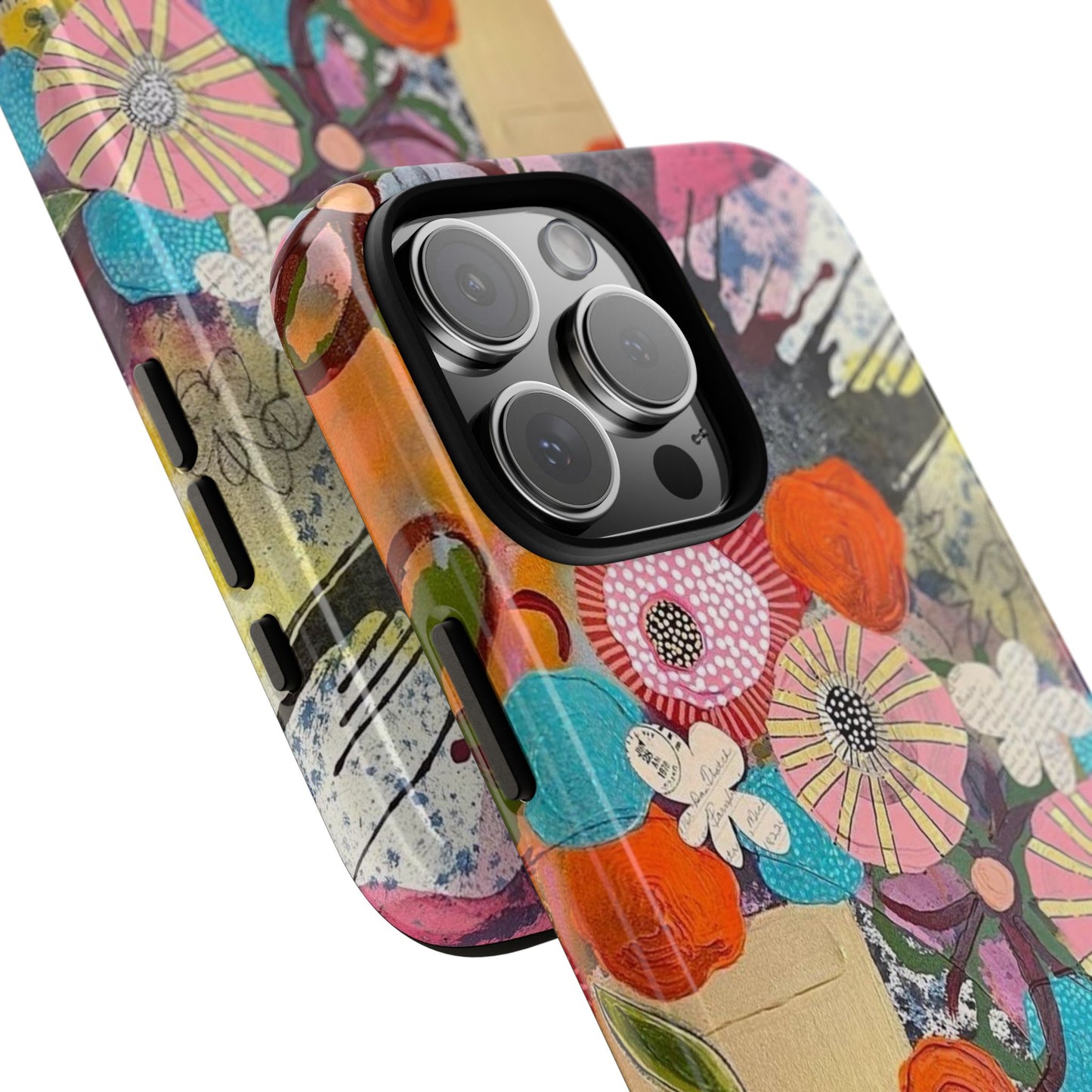 Protective Phone Case — Modern Floral Abstract Design